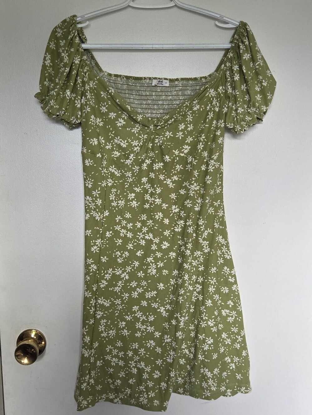 Ardene Soft Green Mini Dress With White Floral Print